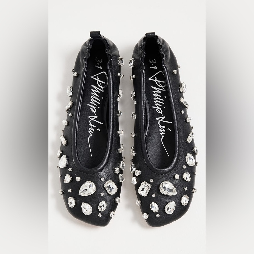 PHILLIP LIM
ID crystal-embellished leather ballet flats